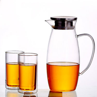BPA liberan la jarra de cristal del agua para el arte soplado mano del jugo/de la bebida/de la agua fría proveedor